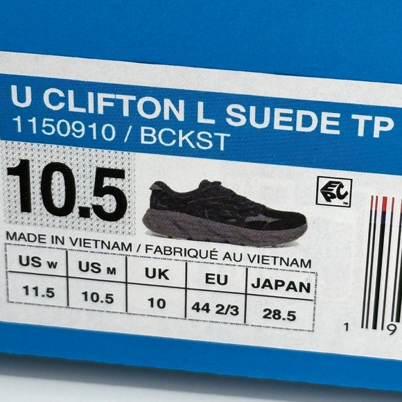 NWT Hoka Clifton Elite Terrain System L Suede Leather Black Grey Unisex Sneakers main image 9